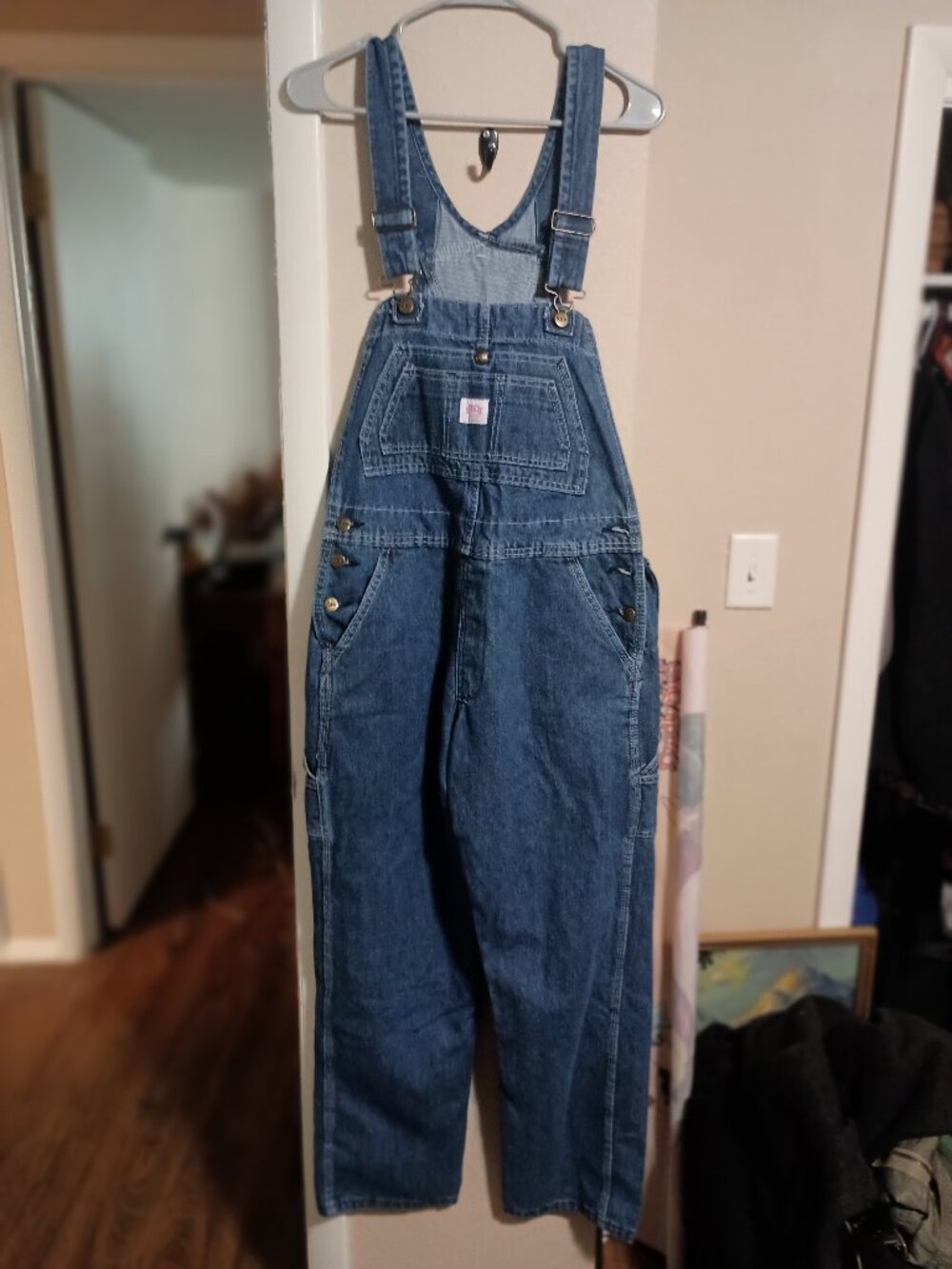 Key Women Bib Overalls Blue Denim Size 12 Tall